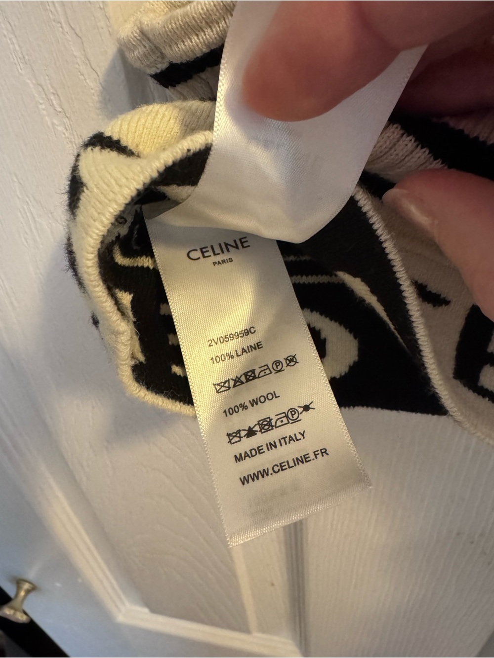 Celine Striped Ribbed Sports Bralette in Cream & Black - Picture 6 of 6